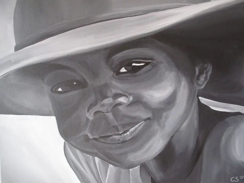 African child acrylic on canvas