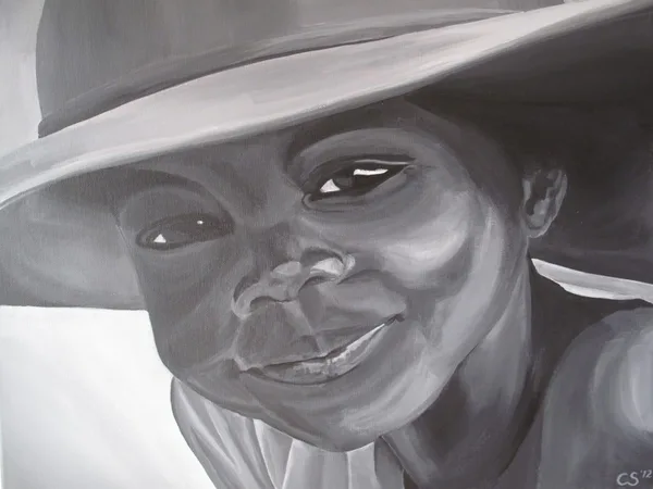 Afrikaans kindje' acryl op doek