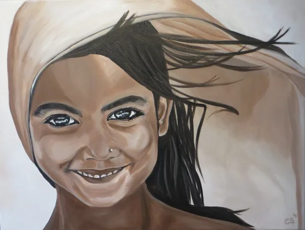 Wereldkind acryl op doek