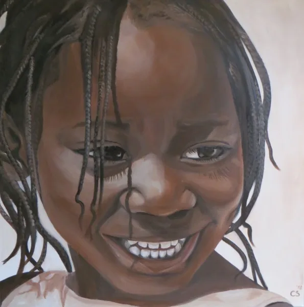 Wereldkind Afrika. acryl op doek